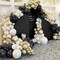Black White Gold Balloon Garland Double Stuffed Pearl White Sand Balloons Champagne Metallic Gold Cream Neutral Balloon Arch Kit For Birthday New Year Graduation Wedding Bachelorette Party Decoration